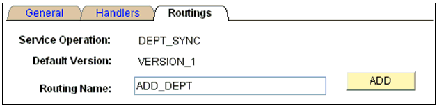 Routings tab