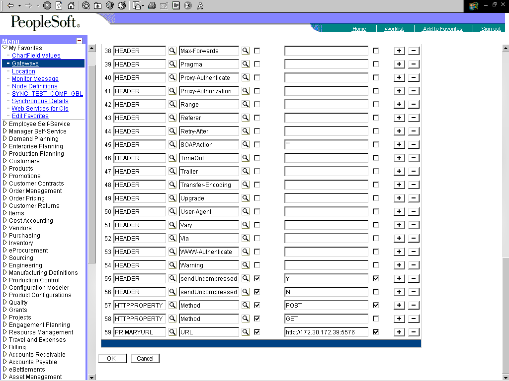 Properties pane for HTTPTARGET