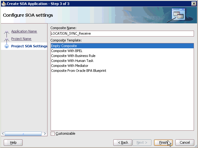 Configure SOA settings pane