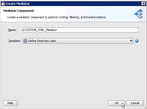 Create Mediator dialog box