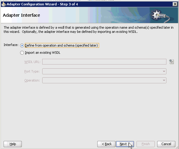 Adapter Interface pane