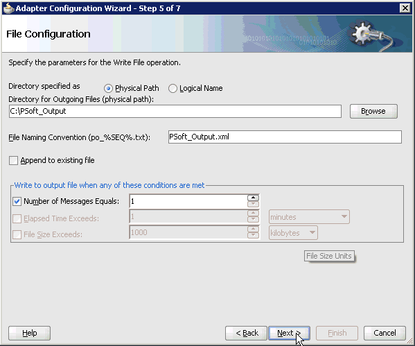 File Configuration pane