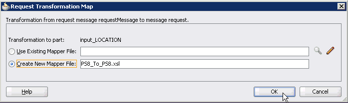 Request Transformation Map dialog box