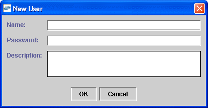 new user dialog box