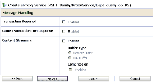 Message Handling page