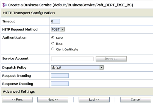 HTTP Transport Configuration