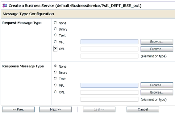 Message Type Configuration