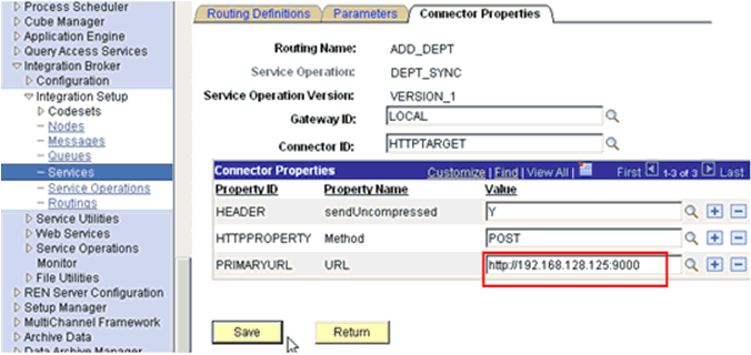 Connector Properties section