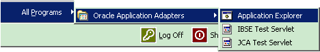 Oracle Application Adapters Program Menu