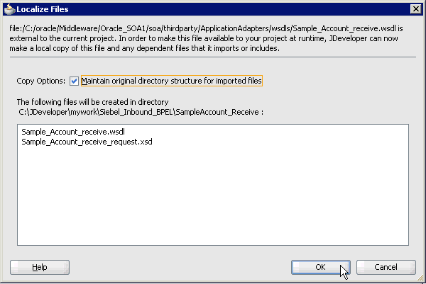 Localize Files dialog box