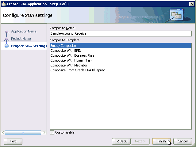 Configure SOA settings pane