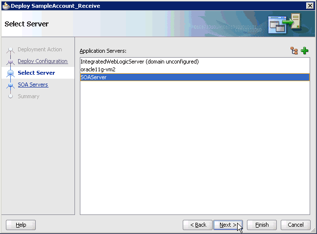 Select Server dialog box