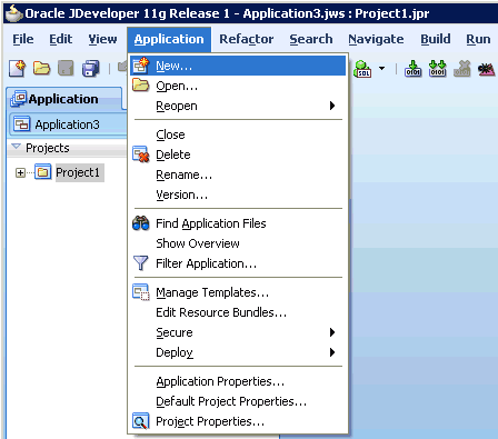 Application menu