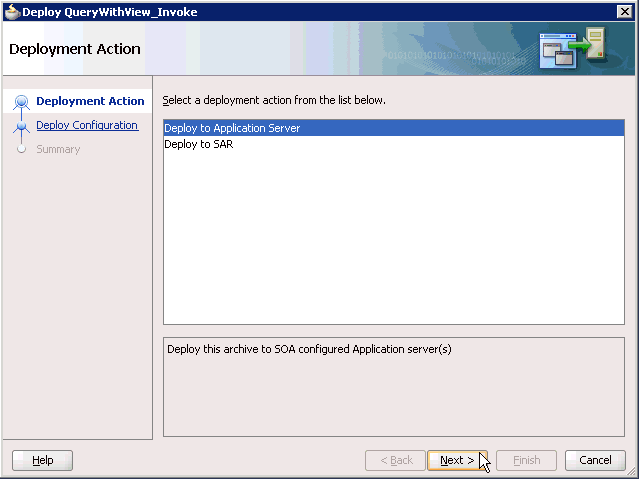 Deployment Action dialog box