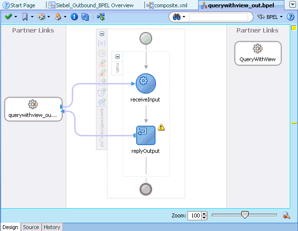 Oracle JDeveloper workspace area