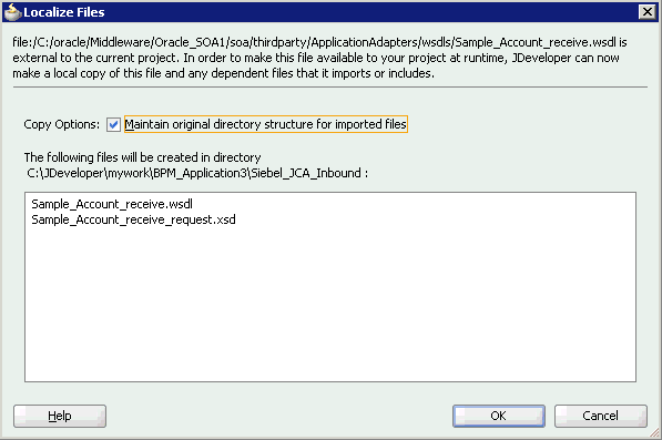 Localize Files dialog box