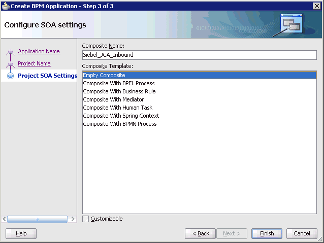 Configure SOA settings page