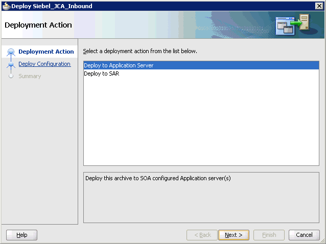 Deployment Action pane