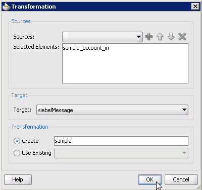 Transformation dialog