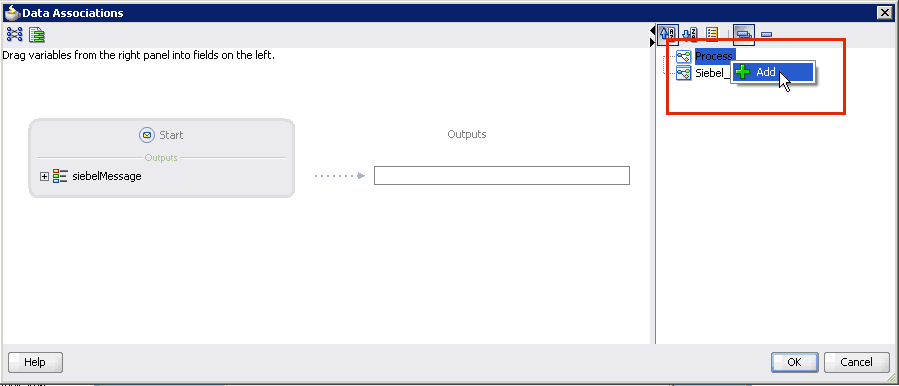 Data Associations dialog