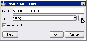 Create Data Object dialog