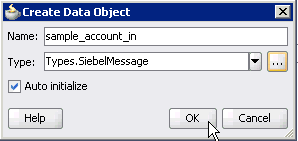 Create Data Object dialog