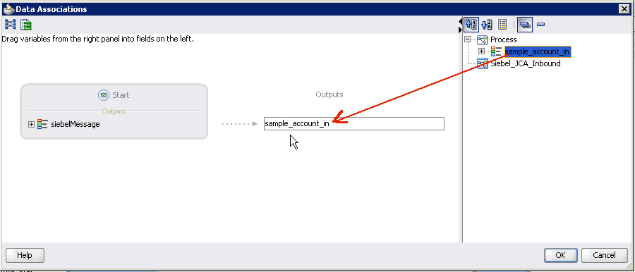 Data Associations dialog