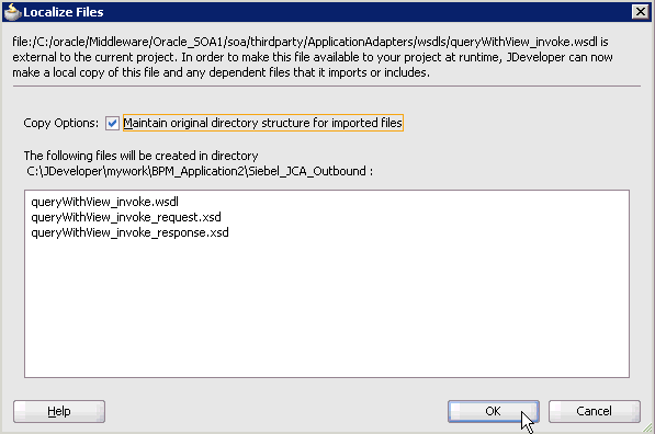 Localize Files dialog box