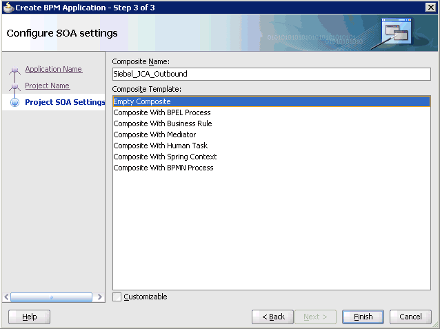 Configure SOA settings page