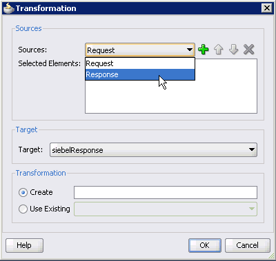 Transformation dialog