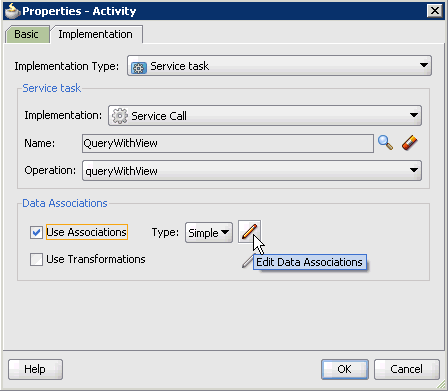 Properties - Activity dialog