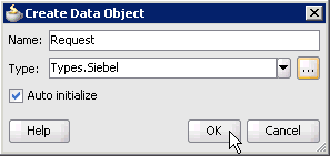 Create Data Object dialog