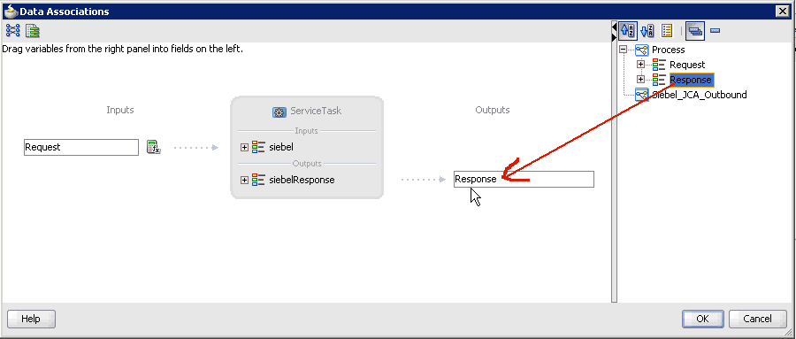 Data Associations dialog