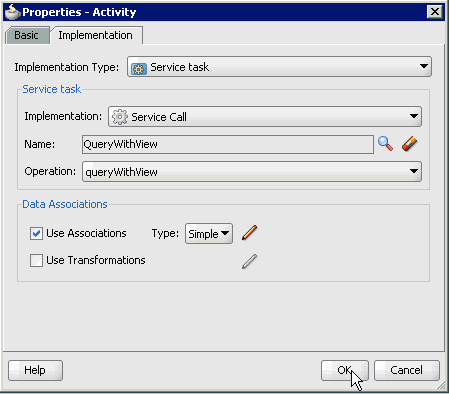 Properties - Activity dialog