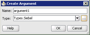 Create Argument dialog