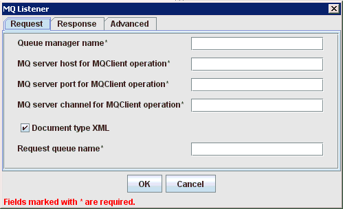 MQ Listener dialog