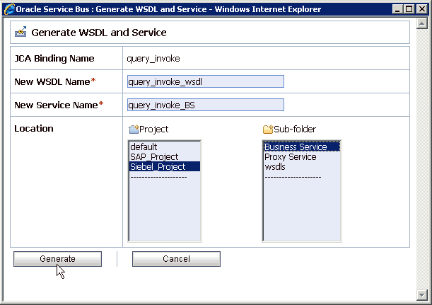 Generate WSDL and Service page