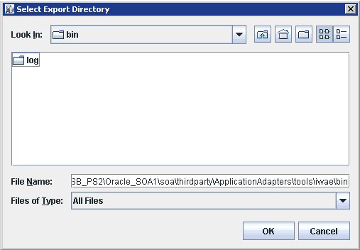 Select Export Directory dialog
