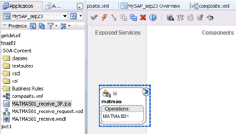 Exposed Services pane