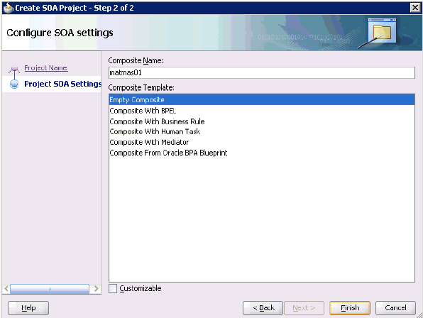 Configure SOA settings pane