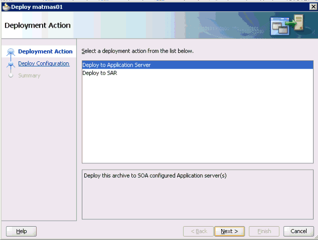 Deployment Action pane