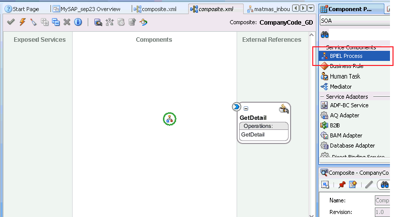 Components pane