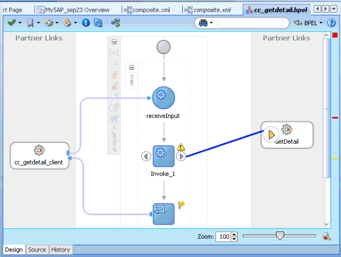 Oracle JDeveloper workspace area