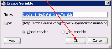 Create Variable dialog box