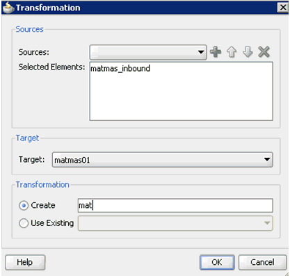 Transformation dialog