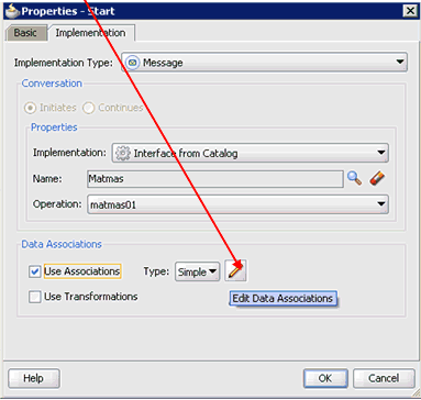 Properties - Start dialog