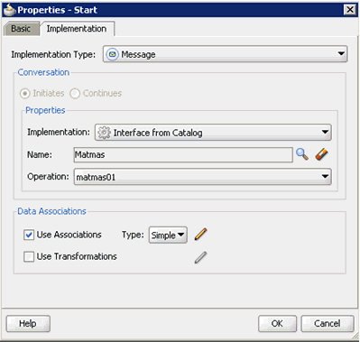 Properties - Start dialog