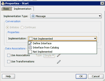 Properties - Start dialog