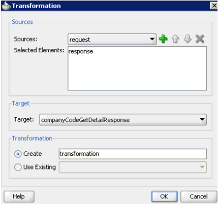 Transformation dialog