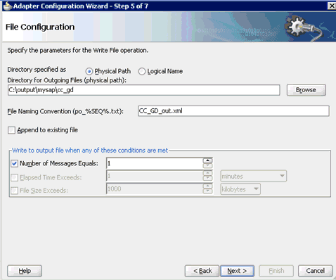 File Configuration pane